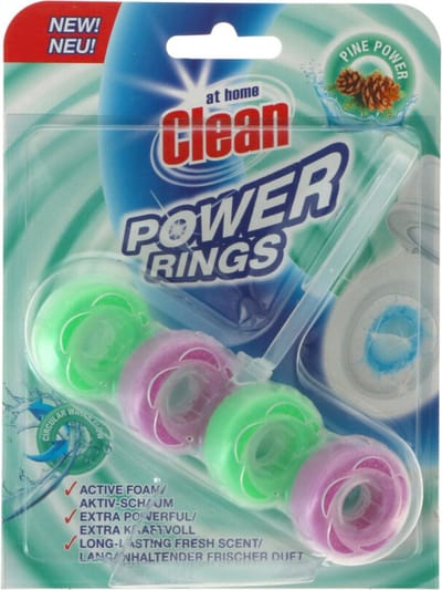 At Home - Clean - Toiletblok - Power Rings - Pine Power - Extra Sterk - 1 Blok