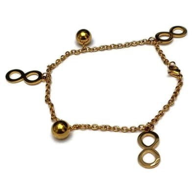 Aramat Jewels | Armbanden | Gouden Infinity Bedel Armband - 19cm | | | |2mm | Staal | Volwassenen | Verkleurd niet