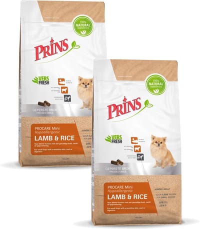 Prins Procare Adult Mini - Hondenvoer - 2 x Lam Rijst 3 kg