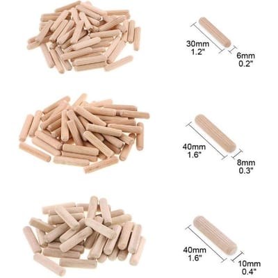 100/50 stuks Houten Pluggen Kast Lade Ronde Gegroefde Hout Ambacht Plugpennen Staven Set Meubelbeslag houten plugpen 50pcs