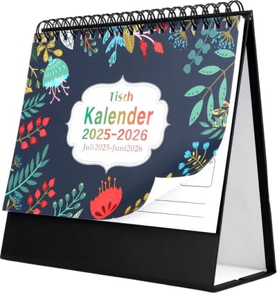 Tafelkalender 2025 in liggend formaat met witte saffraan - Perfect voor planning, organisatie en decoratie
