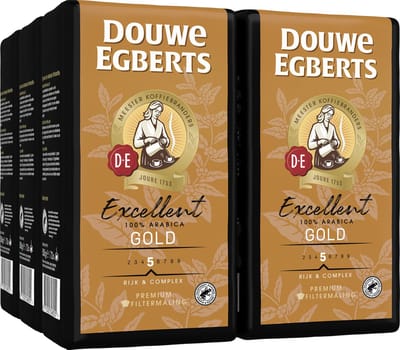 Douwe Egberts Excellent Gold Aroma Variaties Filterkoffie - Intensiteit 6/12 - 6 x 500 gram