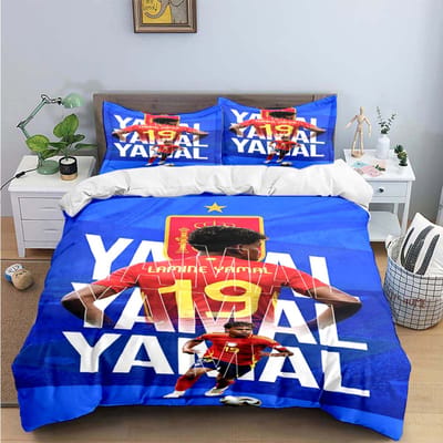 Spanje Voetbal Cenozoïsche Ster L-Lamine Y-Yamal Beddengoed Sets Bedbenodigdheden Set Dekbedovertrek Beddekbed Set Beddengoed Set Cadeau 180*220cm 3pcs
