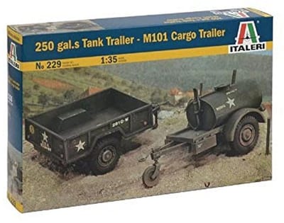 1:35 Gal.S Tank Trailer en M101 Kargo Trailer Modelbouwset