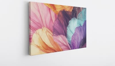 Saammp Canvas Schilderij - Blad vormig - Abstract kunstwerk - 30x20 - Foto op canvas - Wanddecoratie - Muurdecoratie Woonkamer - Slaapkamer decoratie - Canvas Print