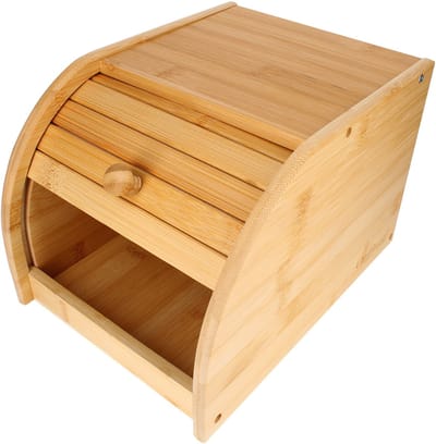 Cheffinger, Broodtrommel van natuurlijk bamboe Schuifdeur Compact Ultra Praktisch, Lichtbruin