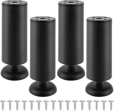 Meubelpoten Set - Bankpoten Tafelpoten - Meubels Stabiliseren - Verstelbaar RVS - 15 cm Hoogte - Zwart
