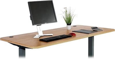 Bureau Tafelblad - Werkblad Bureau - Thuiswerkplek Creëren - Twee Kabeluitsparingen - 160x80cm - Bruin Structuur