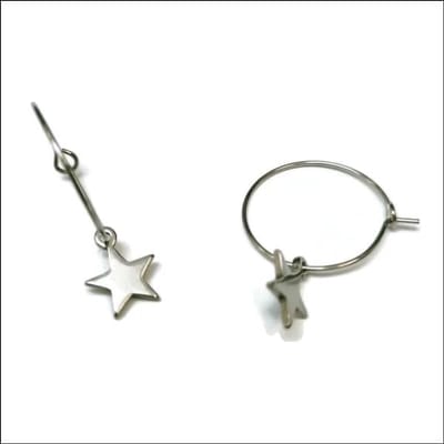 Aramat Jewels | Oorringen | Stijlvolle Rvs Oorringen setje | Zilverkleurig / Ster | |3mm | Staal | Volwassenen, Kinderen | Verkleurd niet