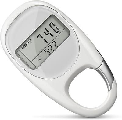 Stappenteller met Clip - Activiteitentracker - Gezonde Levensstijl - 3-assige Sensor - 5.5 x 2.9 cm - Wit