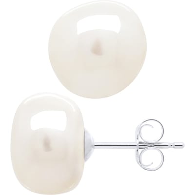 Oorbellen Witte Goud - Echte Cultuur Zoetwater Parel Barok 10-11 mm