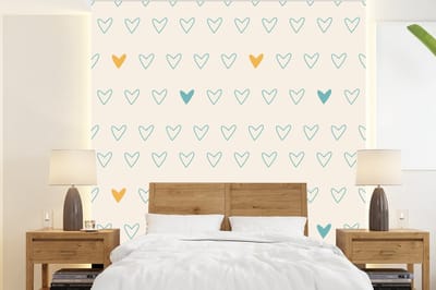 Behang - Fotobehang Minimalisme - Patroon - Baby - Hart - Breedte 220 cm x hoogte 240 cm