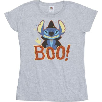 Disney Dames/Dames Lilo & Stitch Boo! Katoenen T-shirt (Sportgrijs)