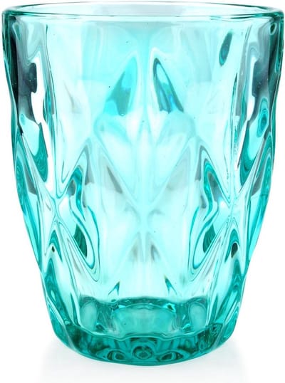 Affekdesign - Elise Set van 6 glazen met reliëf - 250 ml - Turquoise