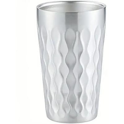 1 stuks Roestvrij Staal Waterbeker Golfpatroon Bierbekers Verdikt Dubbele Wand Warm Koud Drinkbekers voor Huis Buiten Bar Drinkgerei 300ml