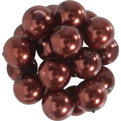 Glazen waskralen, Ø 10 mm, 20 stuks - Chocoladebruin