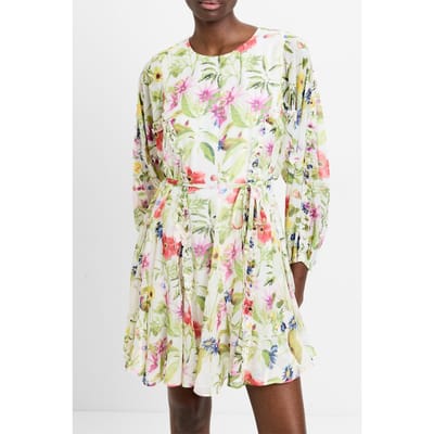 French Connection Monica Godet Flippy Dress S Porcelain Crm Multi Taglia: 6 | Abiti Mini Outlet | Donna