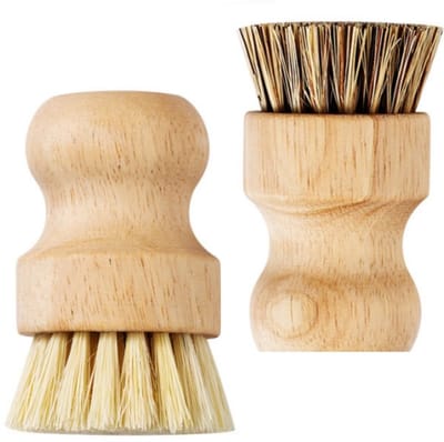 Dailygoods- Paddenstoelborstel - 2 Stuks - Keukenborstel - Groenteborstel - Champignonborstel - Natuurlijke Hout - Zachte Borstelharen