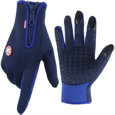 Touchscreen Fleece Warme Handschoenen Buitenactiviteit Fietsen Waterbestendig Koude Handschoenen Windbestendig Antislip Dames Heren Winter Ski Handschoen XL black