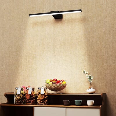 15W - Spiegelverlichting - Rechthoekige Wandlamp - Aluminium En Acryl - Warmwit - 60 cm - Wandlamp - IP44 - Spiegel Lamp - Voor Badkabinet, Kaptafel, Kelder En Keuken - Zwart - Energieklasse A - NAIZY