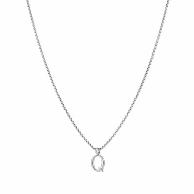 Bijoutheek Collier Letter Q Zilver