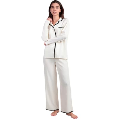Pyjama-sets Admas Pyjama met wijde broek en shirt lange mouwen Stitching