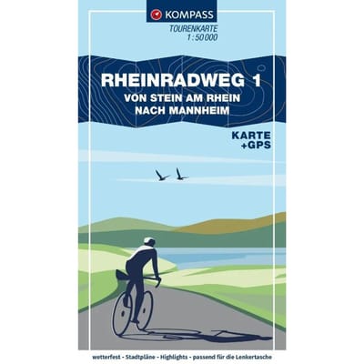 Kompass Fahrrad-Tourenkarte Rheinradweg 1 1:50.000 - Kompass Fahrrad-Tourenkarten