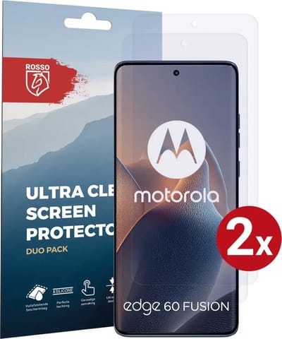 Rosso Screen Protector Geschikt voor Motorola Edge 60 Fusion | Ultra Clear Duo Pack | TPU Folie | Case Friendly Beschermfolie | 2 Stuks
