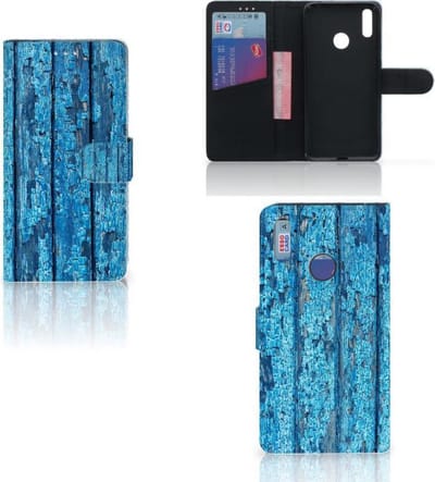 Huawei Y7 (2019) Book Style Case Wood Blue
