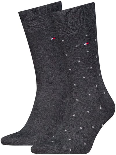 Tommy Hilfiger Herensokken Dots 2-Pack Antraciet