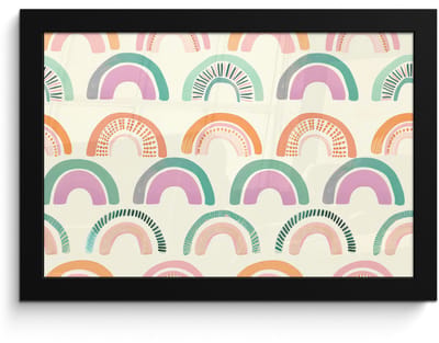 Poster in lijst - Fotolijst 30x20 cm - Posters - Regenboog - Pastel - Patroon - Posterlijst zwart - Decoratie - Wanddecoratie woonkamer - Muurdecoratie slaapkamer