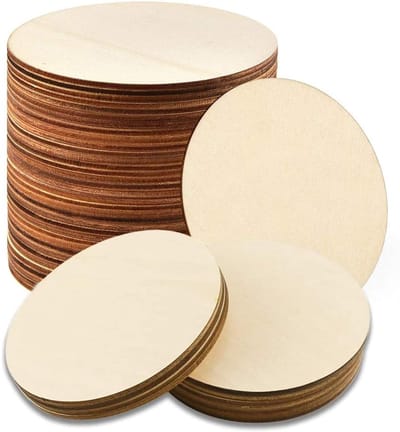 Houten Cirkels - Blanco Hout - Doe-het-zelf - Onafgewerkte Schijven - 4 Inch - Natuurlijk