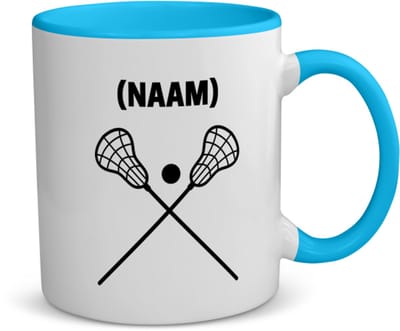Akyol - lacrosse met eigen naam koffiemok - theemok - blauw - Sport - lacrosse - sport - 350 ML inhoud