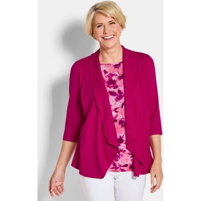 Jersey shirt in 2-in-1-look - bessen / gedess. - Gr. 19 van Goldner Fashion