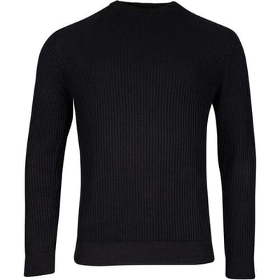Baileys Trui Crew Neck Uni Color Allover Structure Knit Navy / male