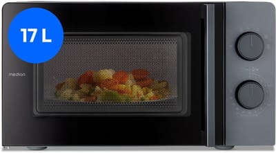MEDION Compacte magnetron MD12211 (17 L, 700 W, 5 standen, ontdooien, timerfunctie, ruimtebesparend) [MODEL 2025]