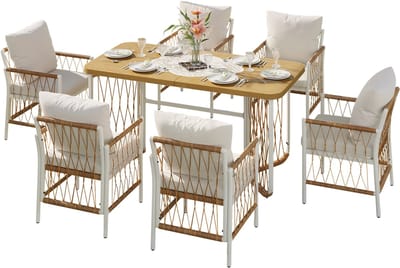 Gutent Loungesets - Modern Outdoor Set - Ijzer Gestel - Gevlochten Armleuningen - Incl Zitkussens - Beige Bruin Natuur