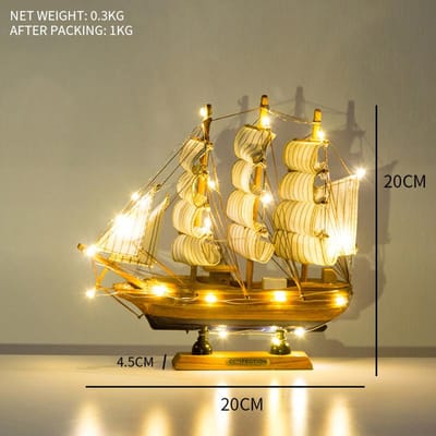 Creatief Zeilboot Model Woonkamer Huisdecoratie Decoratie Wijnkast Veranda Boekenplank Bureau Ornament Met Lichtjes voor Cadeau