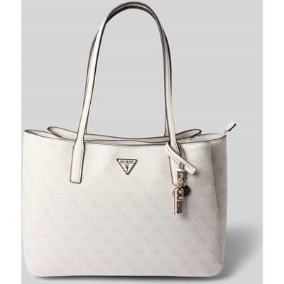 GUESS schoudertas business tas met laptopvak Noelle II Tech Tote Bone Logo Lichtgrijs