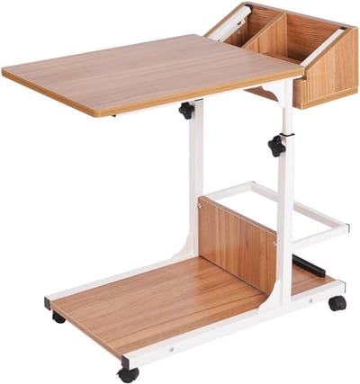 Hoogteverstelbare Computer Tafel met Opbergdoos - Ideale Bijzettafel voor Thuisgebruik