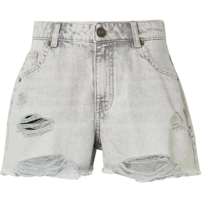 Urban Classics - Destroyed Denim Korte broek - Taille, 26 inch - Zilverkleurig
