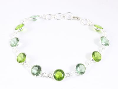 Zilveren armband met groene amethist en peridoot