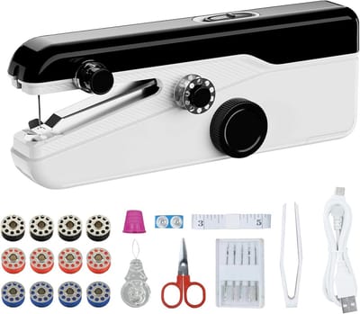 Handnaaimachine - Handheld Naaimachine - Draagbare Mini-Elektrische Naaimachine - Voor Thuis Dubbele Snelheid Naaimachine Voor Vrienden En Familie - DIY-Liefhebbers Of Beginners - Zwart