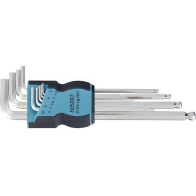 Hazet 2105LG/9H Inbus Haakse schroevendraaierset 1.5 mm, 2 mm, 2.5 mm, 3 mm, 4 mm, 5 mm, 6 mm, 8 mm, 10 mm 1.5 mm 9-delig