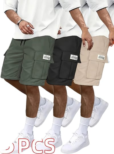 Livano Korte Broek Heren - Cargobroek - Spijkerbroek - met Zakken - Volwassenen - Jongens - Shorts - 3 Pcs - Gemengd - Maat XXS