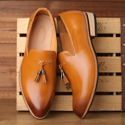 Heren Leren Instappers Zakenman Platte Klassieke Heren Kledingschoenen Leer Italiaanse Formele Oxford Schoenen D12 -24 44 beige