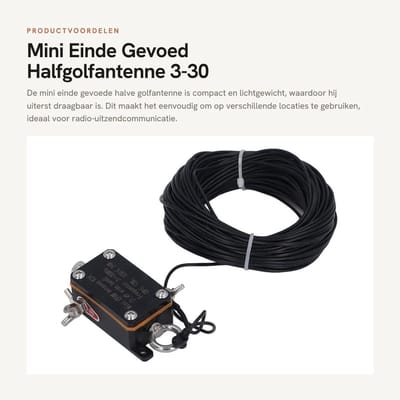 Dailygoods- Halfgolfantenne Compact - Mini Antenne 3-30 MHz - Draagbaar - Lichtgewicht - Einde Gevoed - Voor Radio-communicatie - Radioantenne