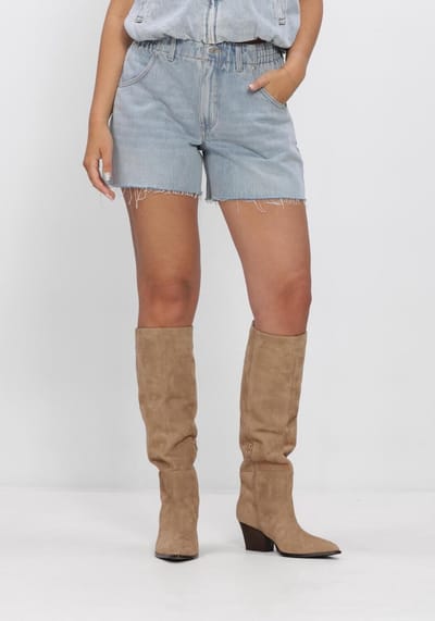 Catwalk Junkie Denim Short With Elastic Waistband Broeken Dames - Lichtblauw - Maat 26