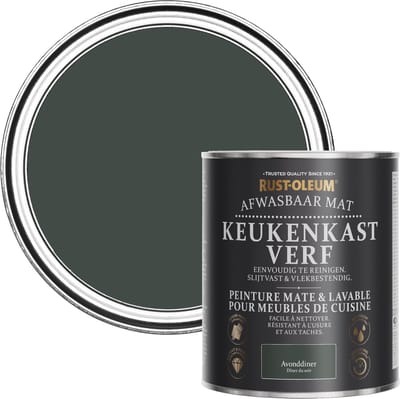 Rust-Oleum Zwart Afwasbaar Mat Keukenkastverf - Avonddiner 750ml