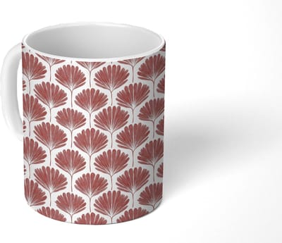 Mok - Koffiemok - Waaier - Motief - Terra - Mokken - 350 ML - Beker - Koffiemokken - Theemok